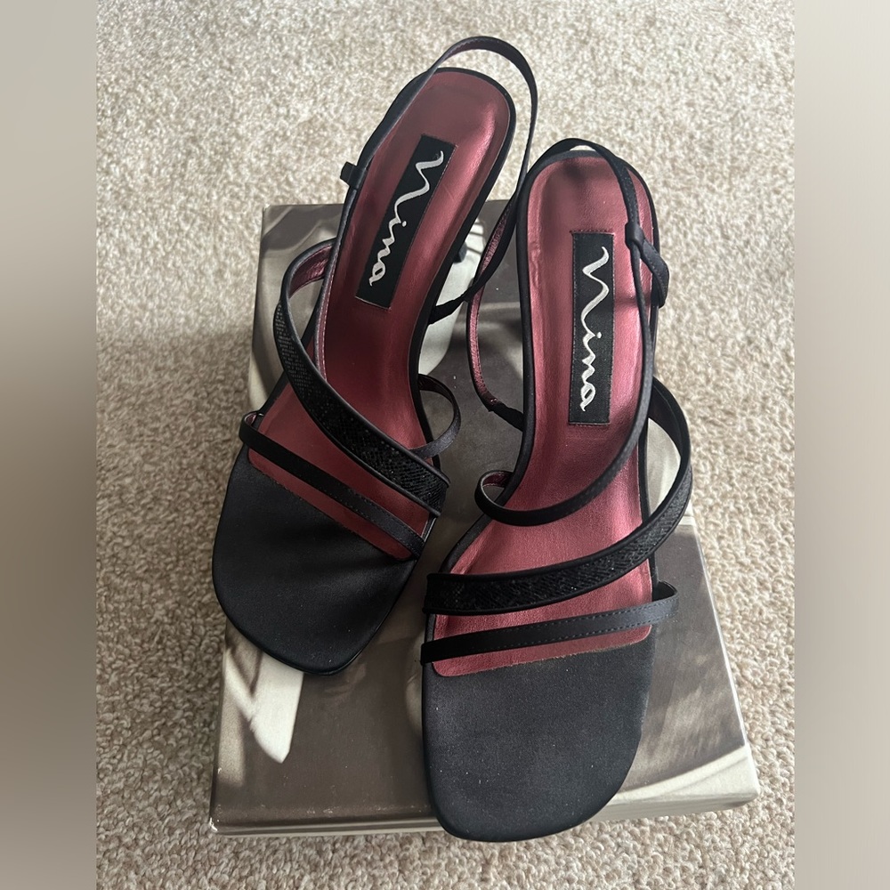 Black Nina Strappy Sandals